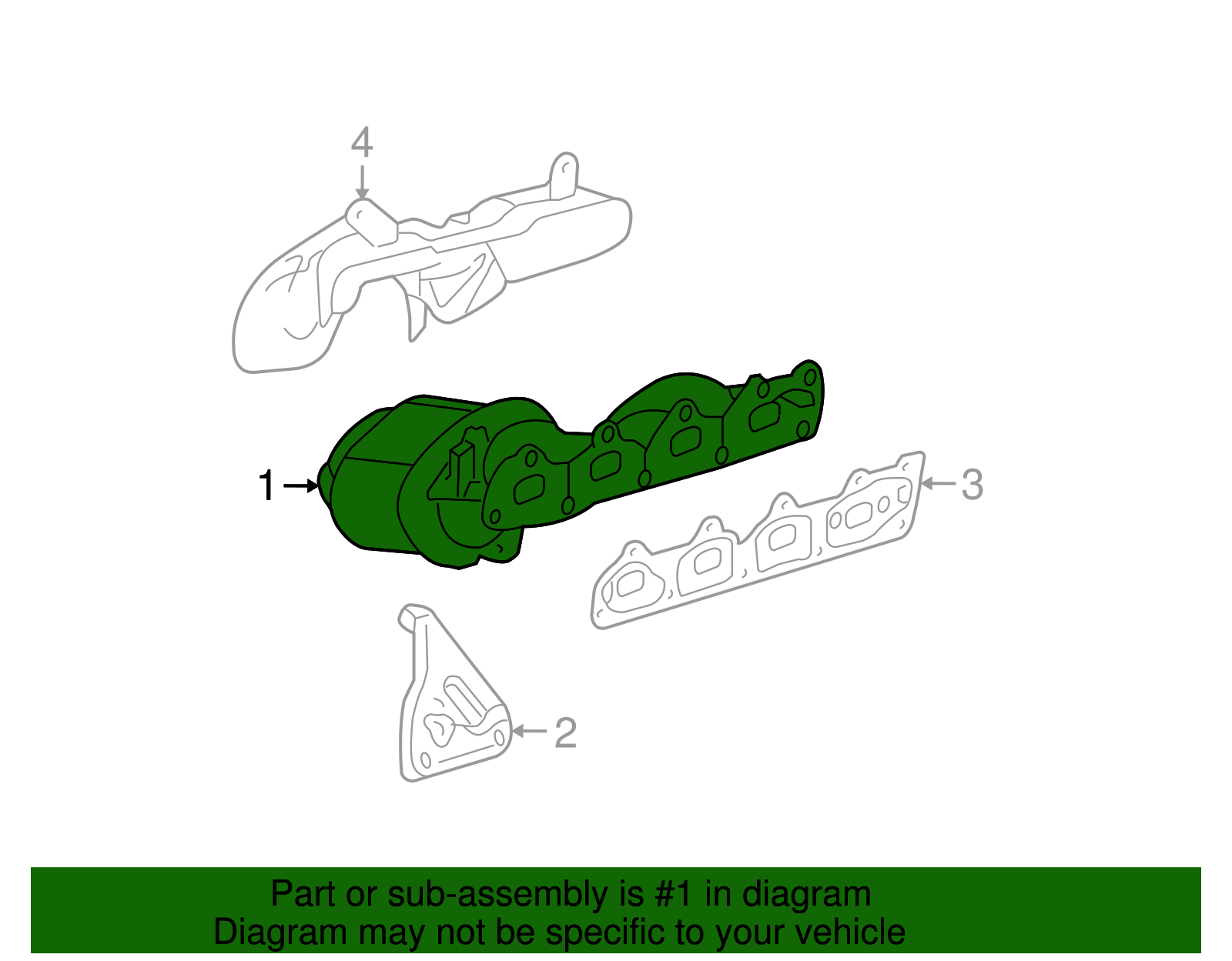 Exhaust Manifold Kit with Three-Way Catalytic Converter - GM (19418960)