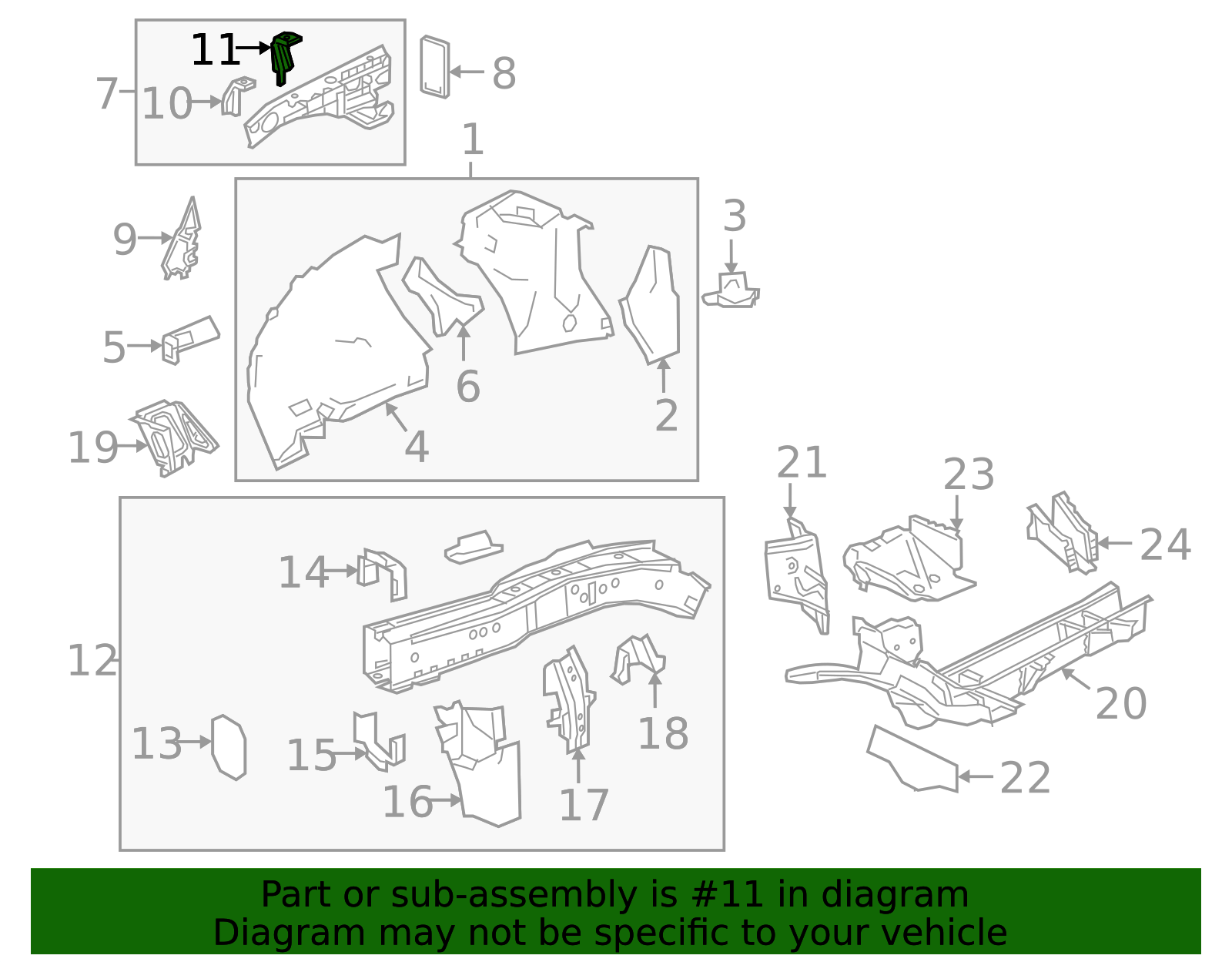 Body Driver Side Front Fender Upper Rear Bracket - GM (84022202)