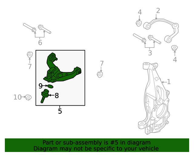 Genuine OEM Lower Control Arm Part ML3Z3079D Fits 20212023 Ford F