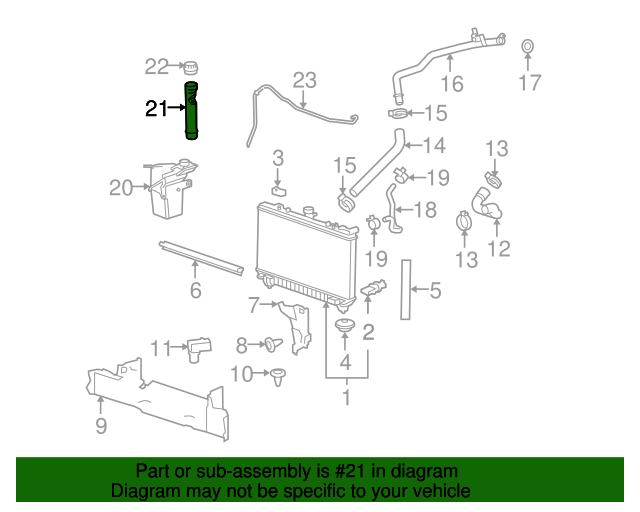 20102015 Chevrolet Camaro Coolant Recovery Reservoir Pipe 92201365