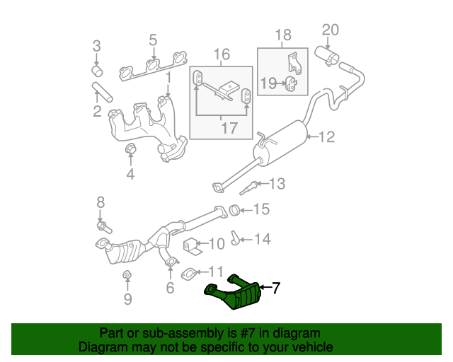 Ford Dealership 20072011 Ford Ranger Catalytic Converter AL5Z5E212A Ford Parts Catalog