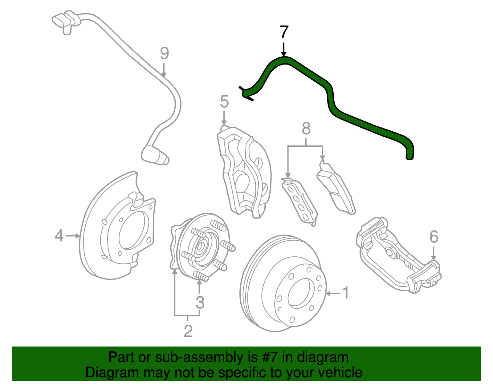 Front Driver Side Hydraulic Brake Hose Assembly - GM (19366683)