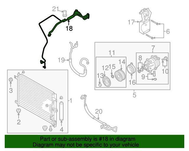 20042007 Chevrolet Air Conditioning Hose Assembly 96859682
