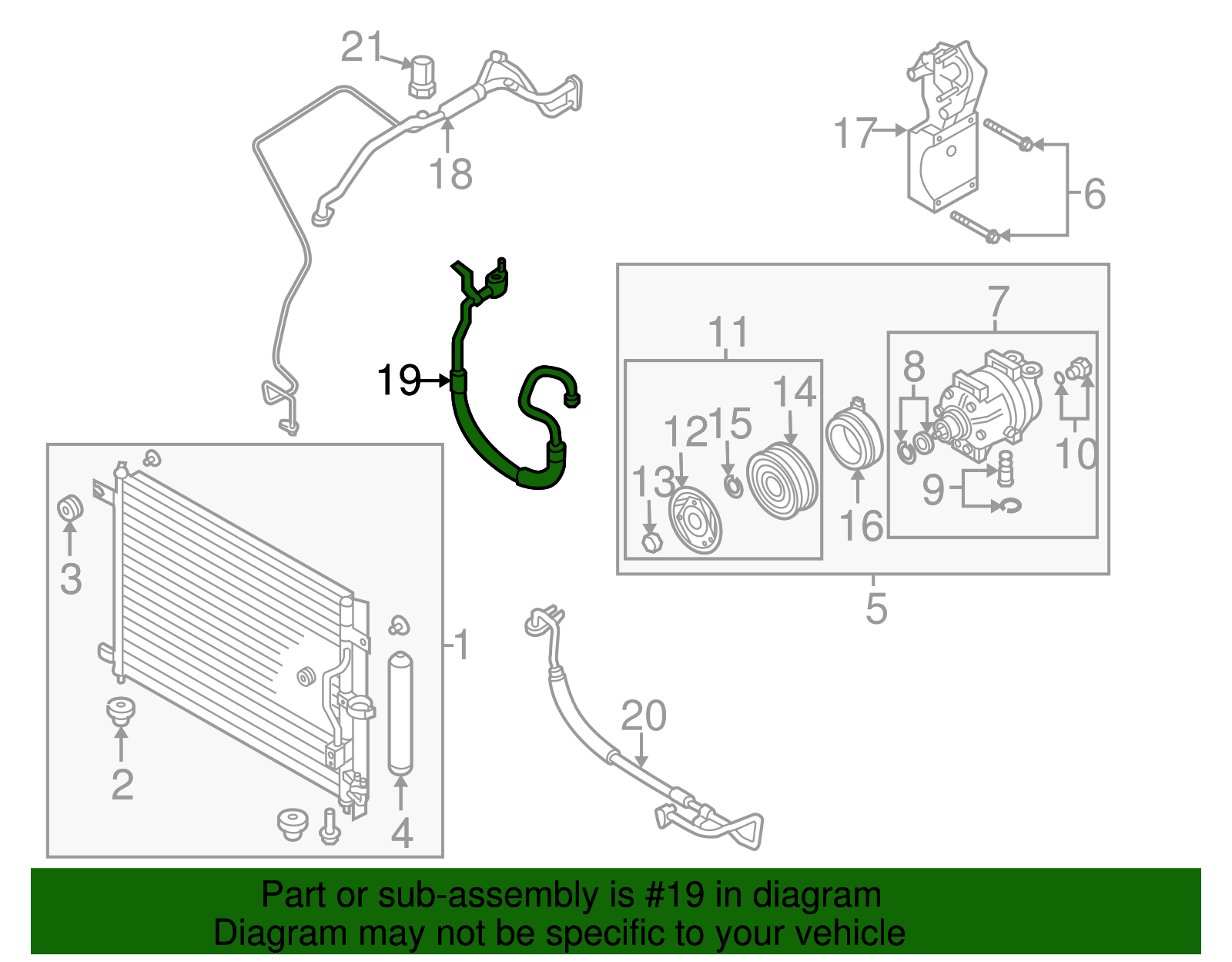 Air Conditioning Refrigerant Suction Hose - GM (96620070)