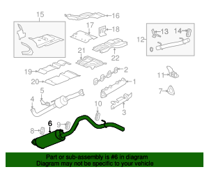 2006-2007 GM Exhaust Muffler Assembly 15795474 | QuirkParts
