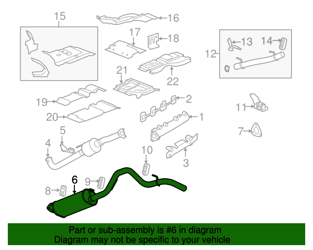 2006-2007 GM Exhaust Muffler Assembly 15795474 | QuirkParts