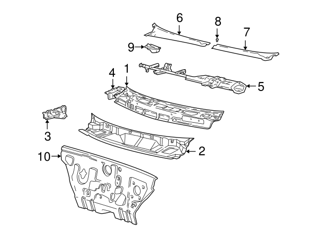 Left Upper Genuine Hyundai 66751-25100 Cowl Side Panel Assembly