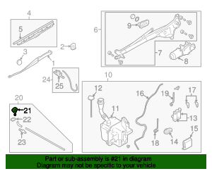 ISUMO Windshield Washer Nozzle Set For Subaru Forester 2003-2008 (Front Left & Right)
