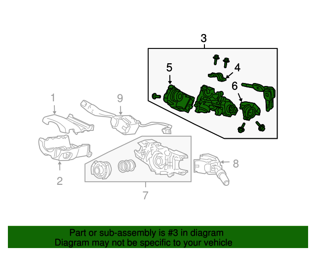 Genuine Lock Assembly, Steering for 20072008 Acura TL Part 35100SEP