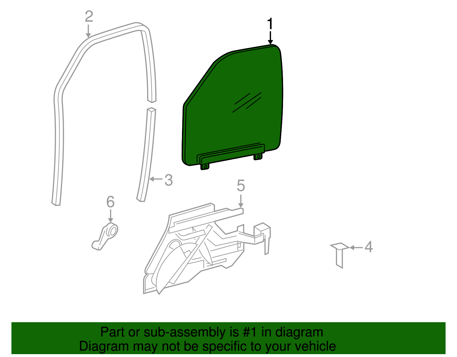 Front Driver Side Door Window - GM (84458570)