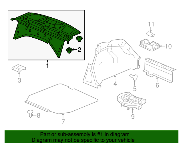 2012 Honda CIVIC COUPE Tray, Rear *G69L* 84505-TS8-A02ZA | Genuine ...
