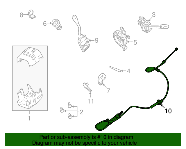 20052011 Ford Shift Control Cable 6W1Z7E395A