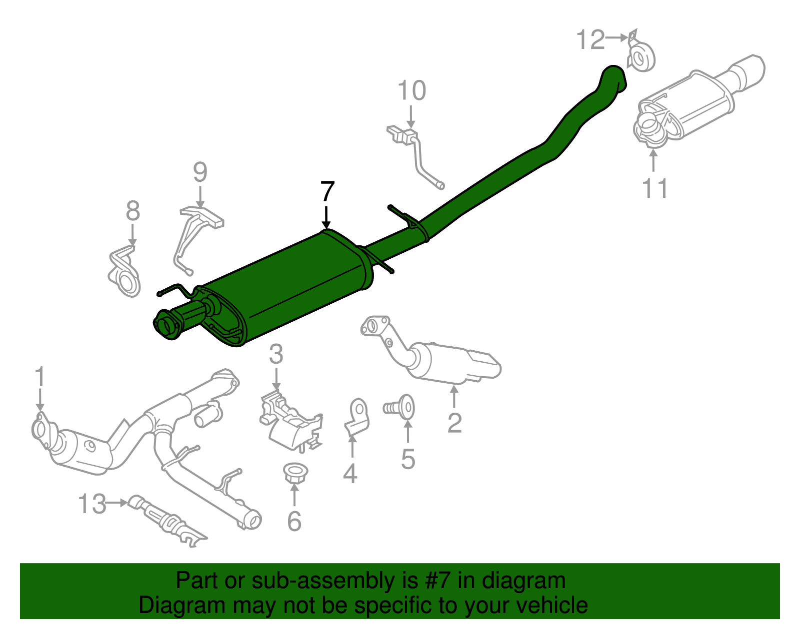 Muffler & Pipe - Ford (GL7Z-5230-A)