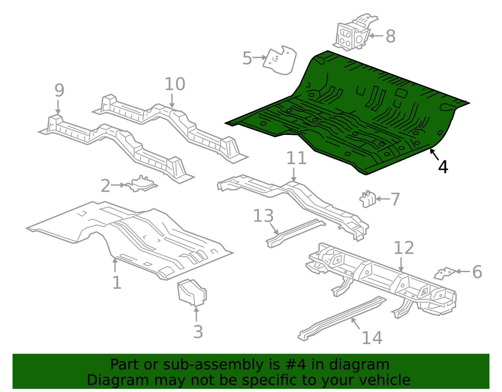 Rear Floor Panel - GM (84458145)