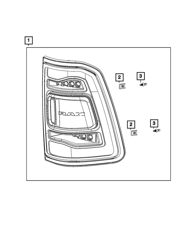 68531051AB Tail Lamp, Left 2025 Ram 1500 Bam Wholesale Parts
