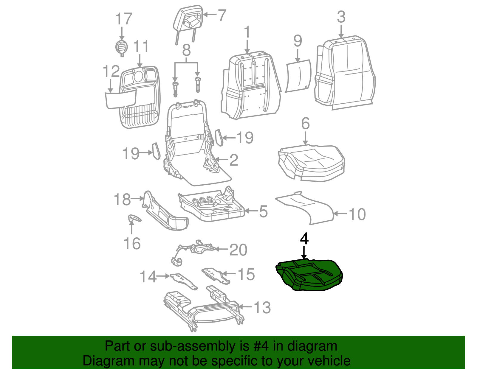 Module Kit, Infl Rst Front Pass  Presence (W/ Sen) (Remanufactured - GM (19258125)