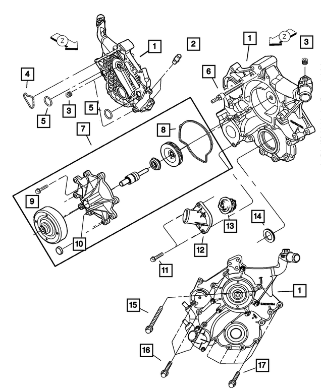 2002 Jeep Liberty Thermostat Housing 5073597AA Mopar Parts Archbold