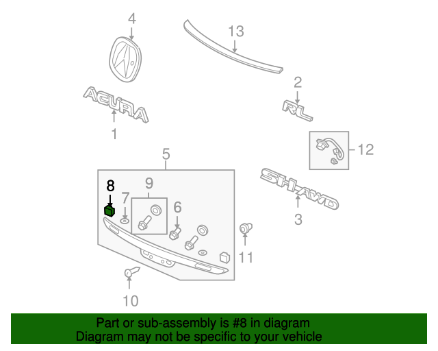 Nut, Garnish (M5) - Acura (90308-SMG-E01) | Acura Parts For Less