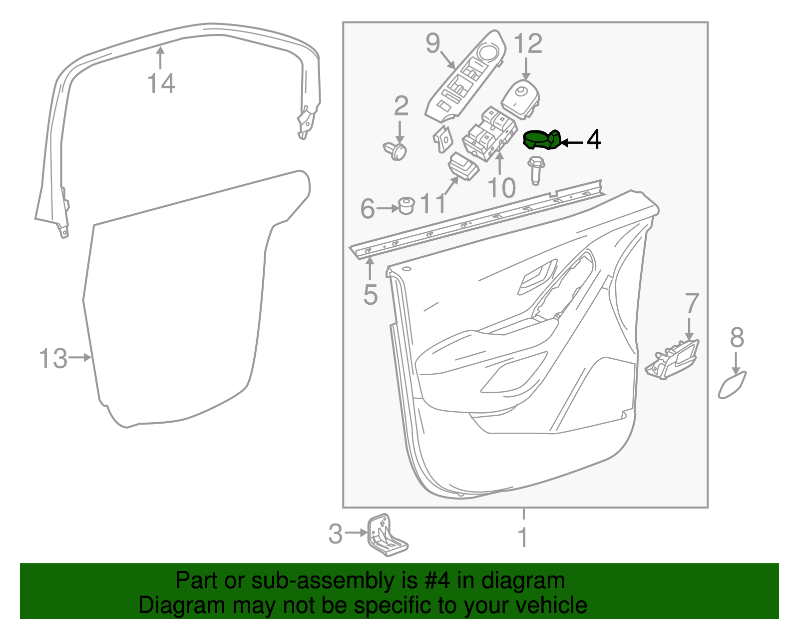 Door Trim Panel Cap - GM (95048422)