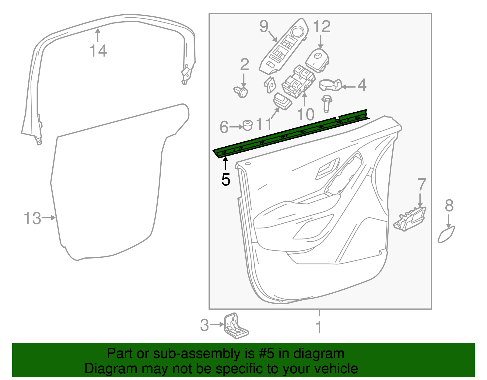 Passenger Side Front Door Window Inner Sealing Strip - GM (95421938)
