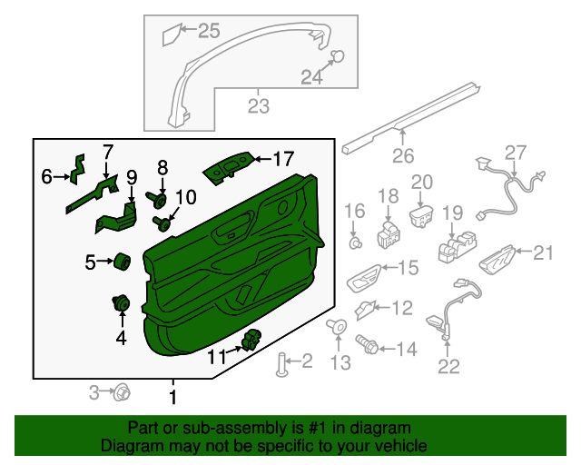 20172020 Lincoln Continental OEM Trim Assembly Front Door GD9Z5423942