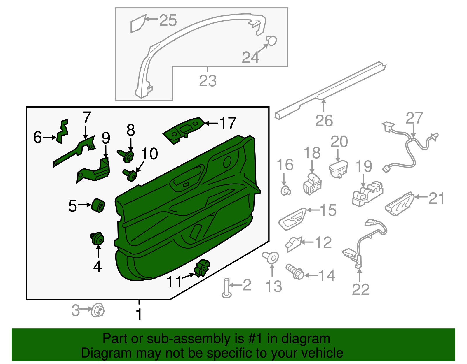 Door Trim Panel - Ford (GD9Z-5423942-BP)