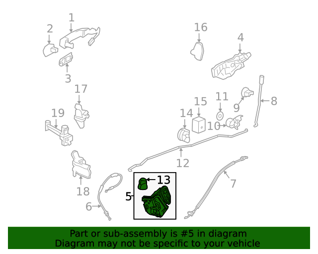 20222023 Chevrolet Bolt EUV Door Lock Actuator Motor 13540567