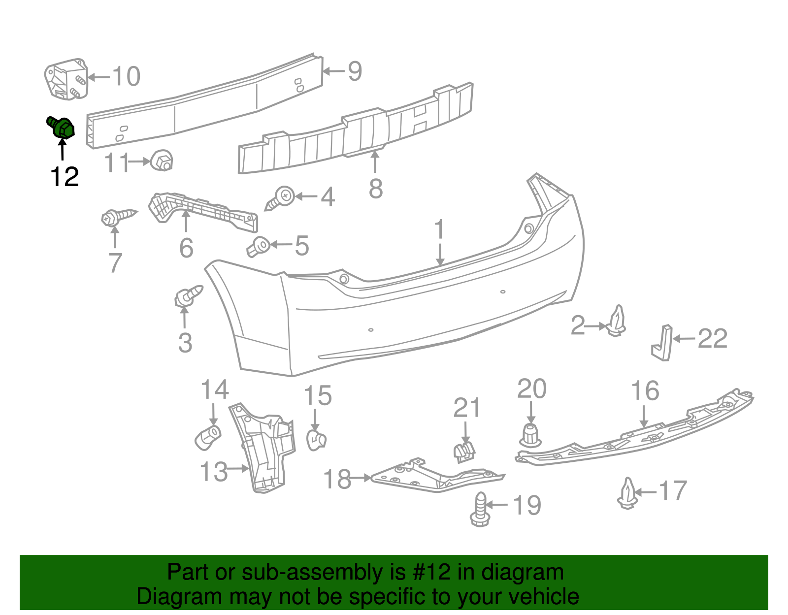 Reinforced Bracket Bolt - Scion (90119-08958)