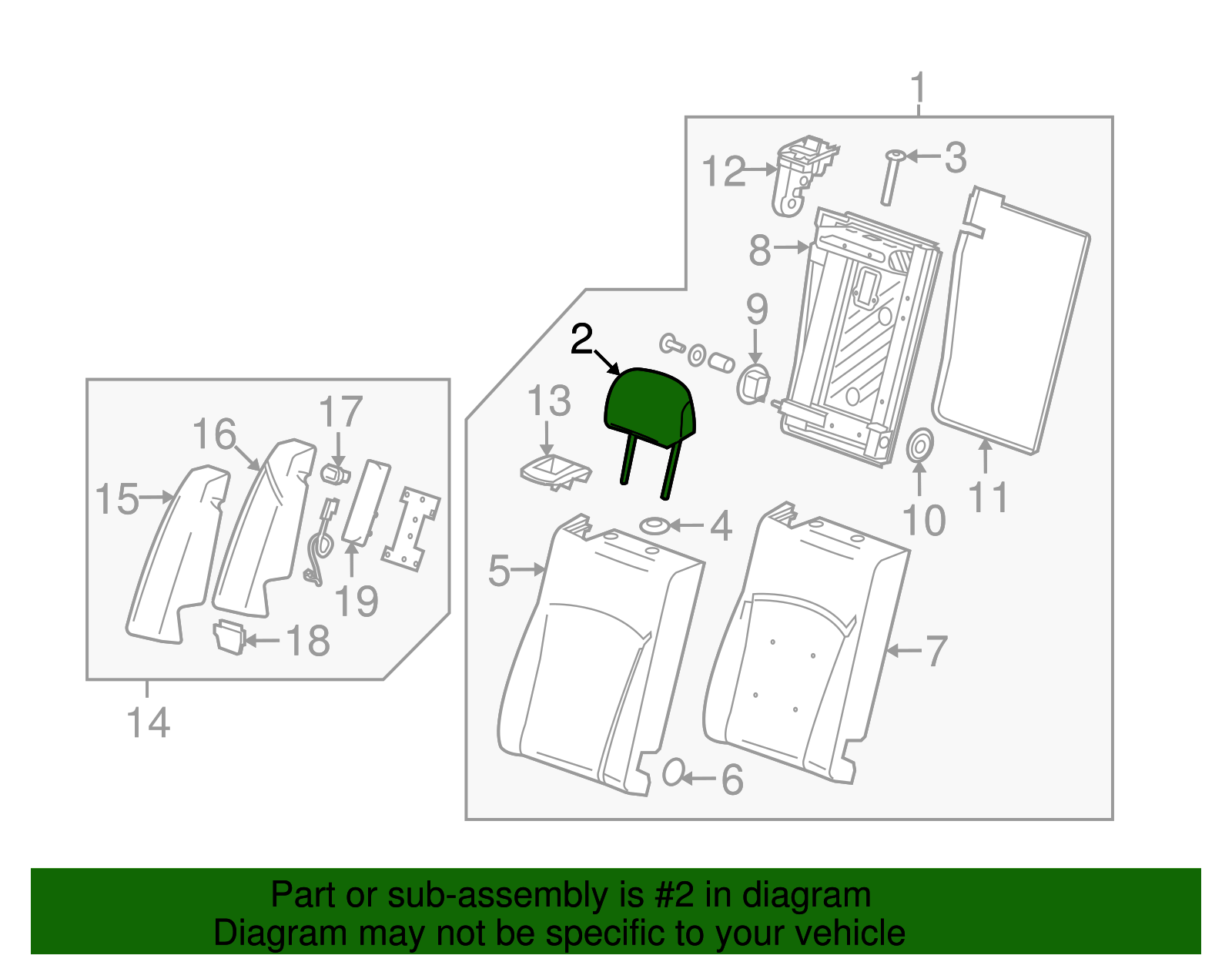 Choccachino Rear Seat Head Restraint - Buick (90924059)