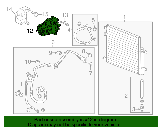 20142015 Chevrolet Spark Air Conditioning Compressor and Clutch