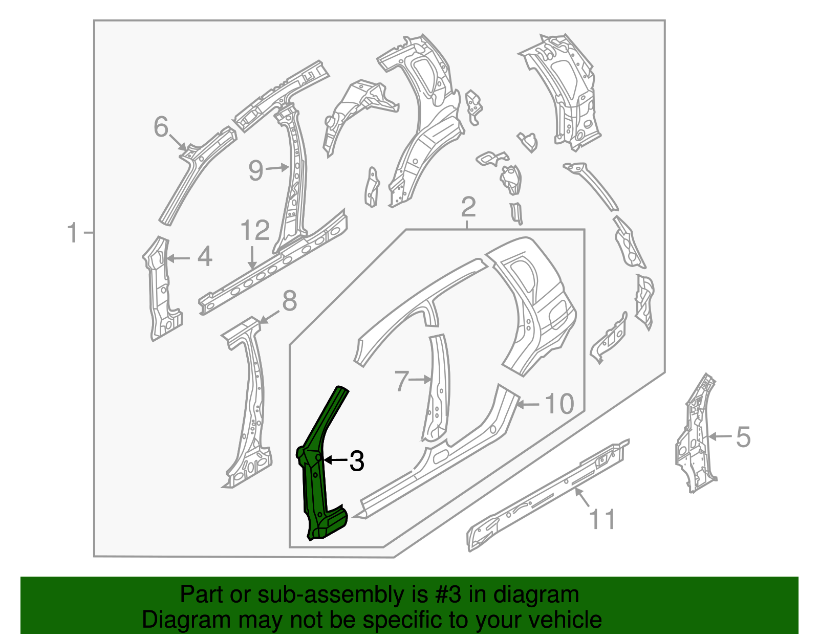Driver Side Body Hinge Pillar Outer Panel - GM (96410758)