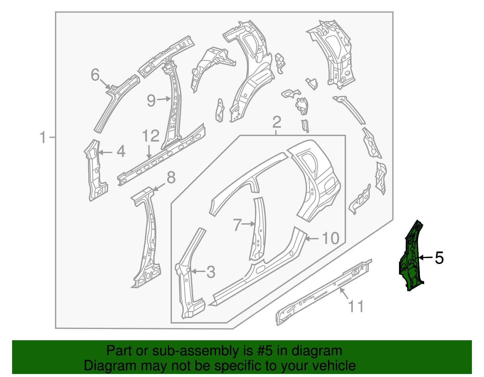 Driver Side Inner Lower Hinge Pillar Panel - GM (96838841)