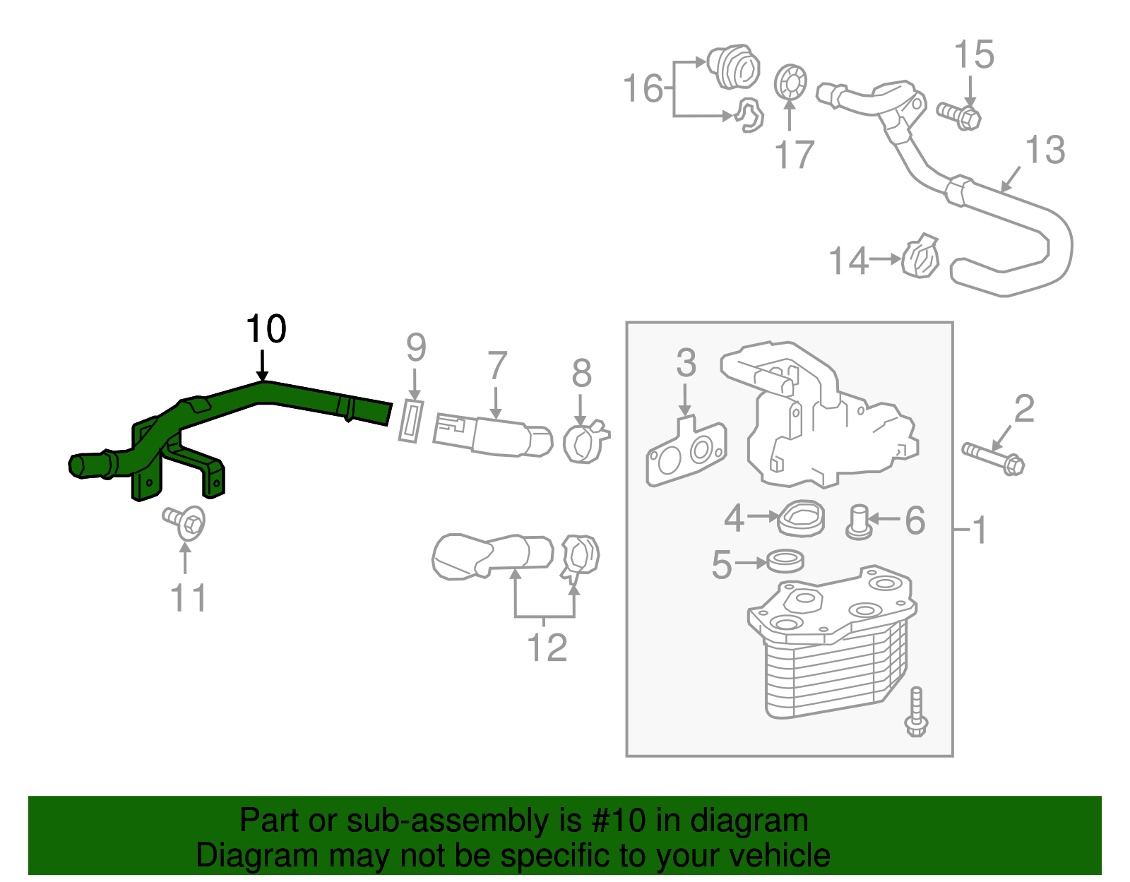 Engine Oil Cooler Pipe - GM (84075167)