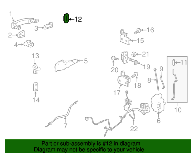 20082023 GM Door Lock Rod Grommet 20880973 GM