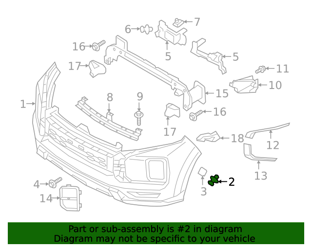 2020-2021 Mitsubishi Outlander Sport Bumper Cover Rivet MU000599 | Auto ...