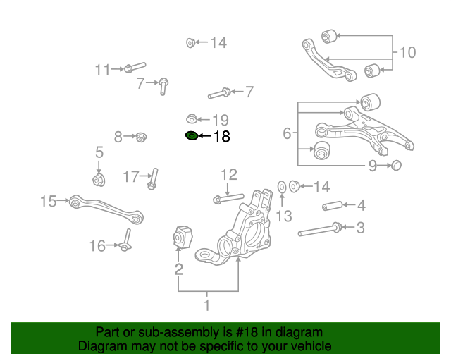 2008-2018 Audi Lateral Arm Adjust Cam WHT-002-492 | Audi OEM Parts