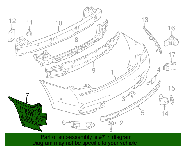 51127357147 - 2016-2019 BMW Side Support (51-12-7-357-147) | BMW 