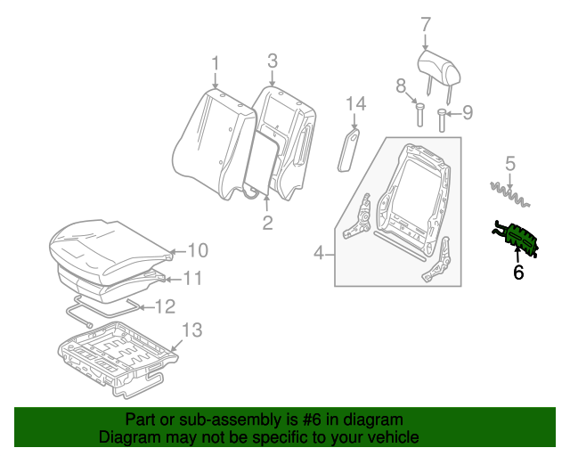 20062012 Ford Lumbar Support 7E5Z5465500B QuirkParts