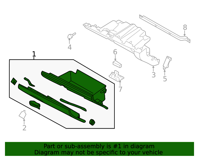 20182024 Subaru Glove Box Assembly 66121FL020VH Subaru Parts Exchange