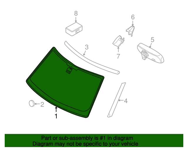Genuine OEM Windshield Part CMB500144 Fits 20062008 Land Rover Range