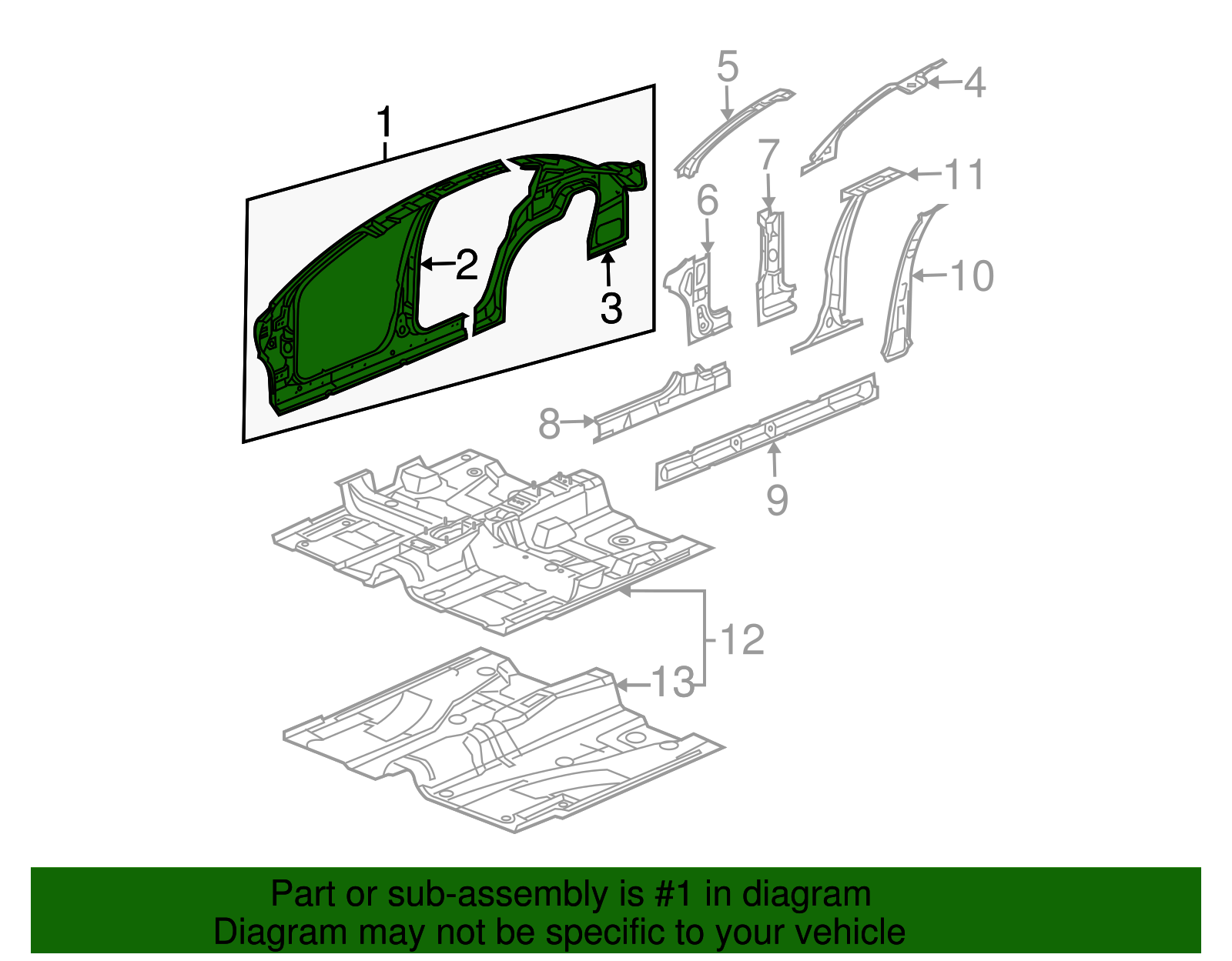 Frame Assembly, Body Side Otr - GM (10388408)