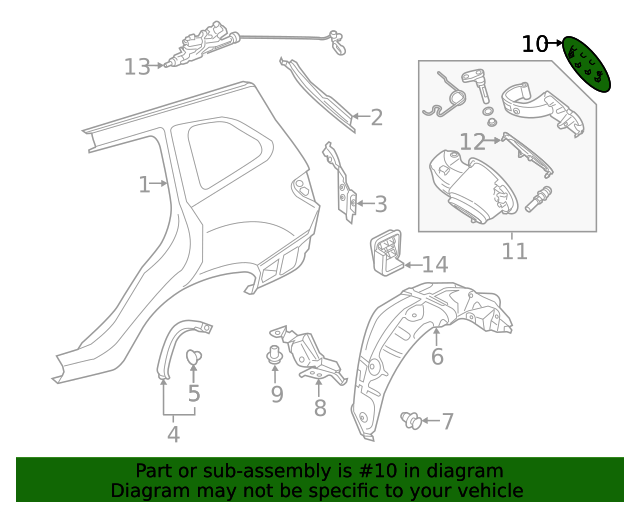 20192024 Subaru Forester Fuel Door 57602SJ000 Subaru Parts Store