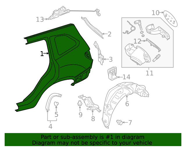 20192024 Subaru Forester Quarter Panel 51439SJ0109P Subaru Parts Store