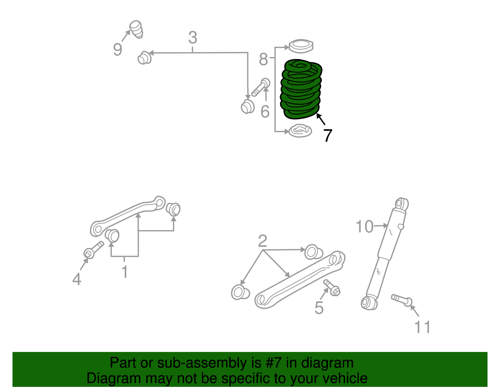 Rear Passenger Side Coil Spring - GM (25956183)
