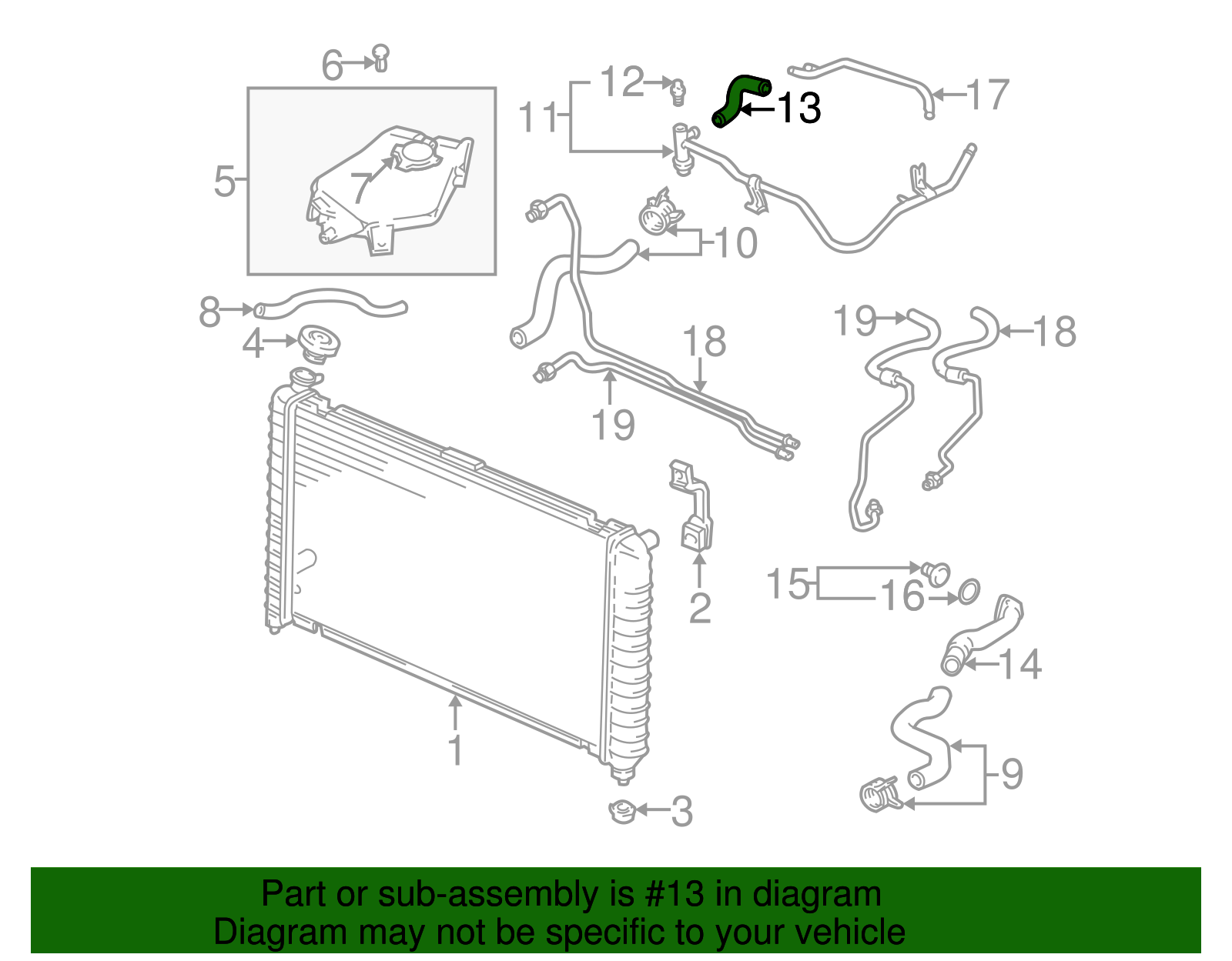 Engine Coolant Bypass Hose - GM (10182356)