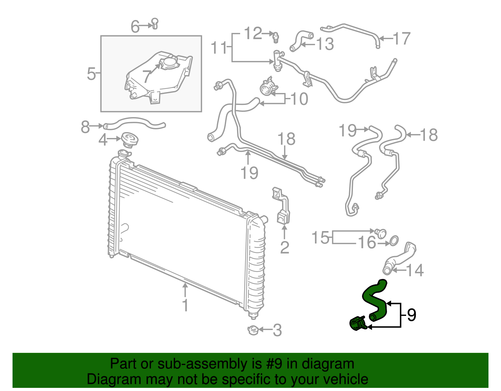 Upper Hose - GM (89023429)