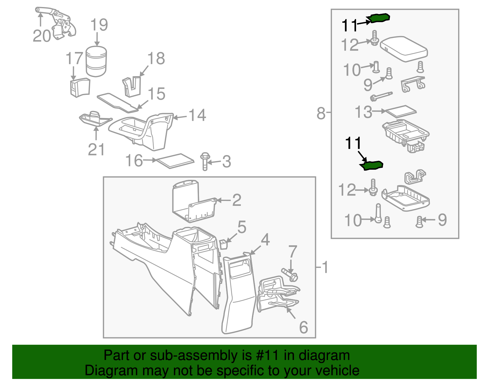 Lock, F/Floor Console Compt Dr - GM (94857410)
