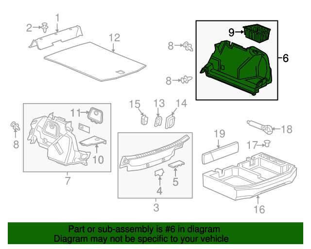 20182019 Cadillac ATS Trunk Side Trim 84005585
