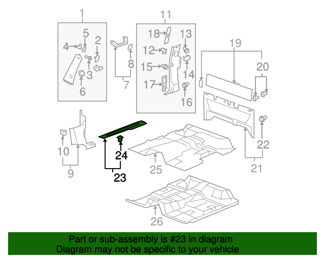 20072014 GM Ebony Front Driver Side Door Sill Trim Plate 15804104 GM
