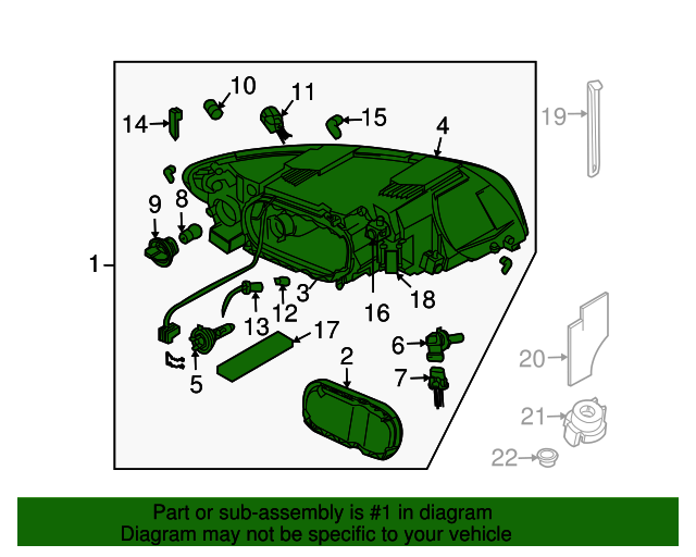Genuine Composite Headlamp for 2006-2010 Volvo C70 | Part 